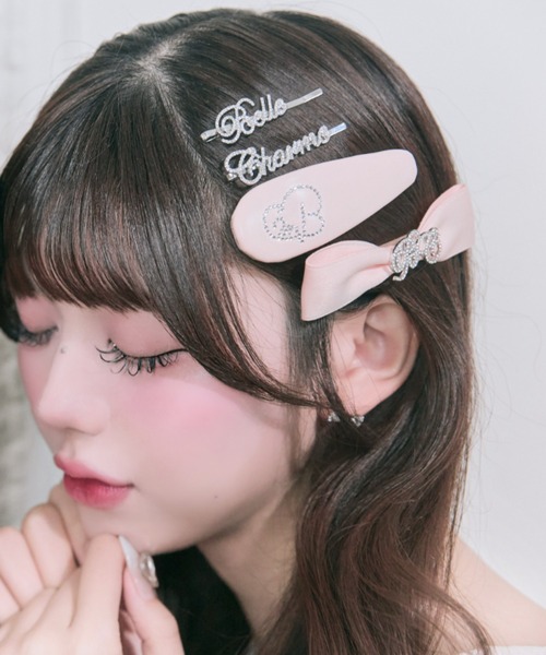 OLIVE des OLIVE（オリーブデオリーブ）の「【Belle Charme】Ribbon Barrette＆ Gloitter Pin Set（バレッタ/ヘアクリップ・レディース・ピンク/ブラック/アイボリー・FREE）」の10枚目の写真