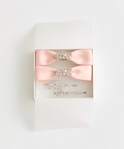 OLIVE des OLIVE（オリーブデオリーブ）の「【Belle Charme】Ribbon Barrette＆ Gloitter Pin Set（バレッタ/ヘアクリップ・レディース・ピンク/ブラック/アイボリー・FREE）」の15枚目の写真