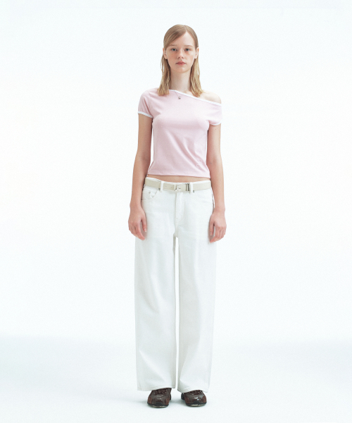 Rest&Recreation(レストアンドレクリエーション)の「ONE SHOULDER T-SHIRT - PINK(Tシャツ/カットソー・レディース・その他・ONE)」の3枚目の写真