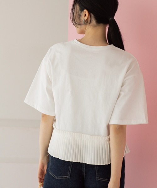 OPAQUE.CLIP(オペークドットクリップ)の「プリーツデザインドッキングトップス(Tシャツ/カットソー・レディース・ホワイト/チャコール/ブラウン系その他/ブラック・40/38)」の13枚目の写真