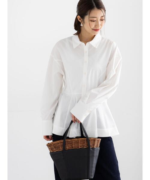 Te chichi(テチチ)の「ペプラムシャツ(シャツ/ブラウス・レディース・オフホワイト/ネイビー/サックスブルー・F)」の22枚目の写真
