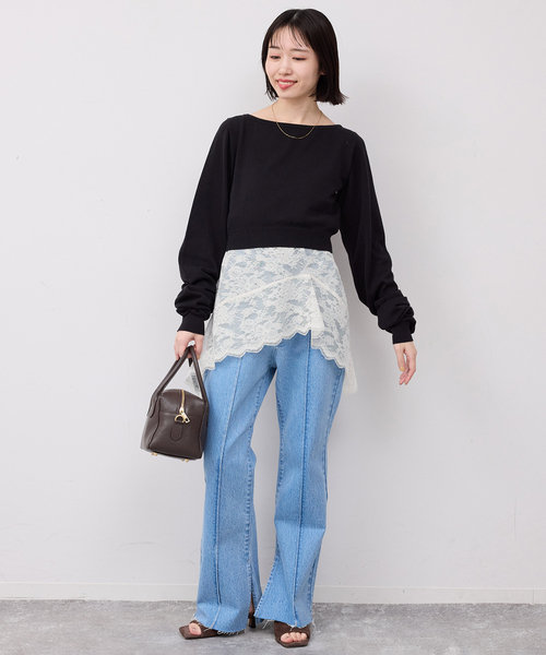 SLOBE IENA（スローブイエナ）の「レースペプラムキャミソール（キャミソール・レディース・グリーン/アイボリー・FREE）」の8枚目の写真