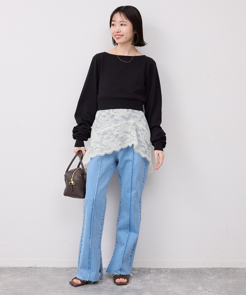 SLOBE IENA（スローブイエナ）の「レースペプラムキャミソール（キャミソール・レディース・グリーン/アイボリー・FREE）」の9枚目の写真