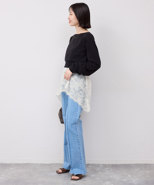 SLOBE IENA（スローブイエナ）の「レースペプラムキャミソール（キャミソール・レディース・グリーン/アイボリー・FREE）」の10枚目の写真