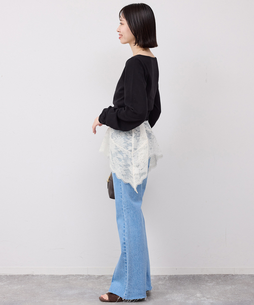 SLOBE IENA（スローブイエナ）の「レースペプラムキャミソール（キャミソール・レディース・グリーン/アイボリー・FREE）」の11枚目の写真