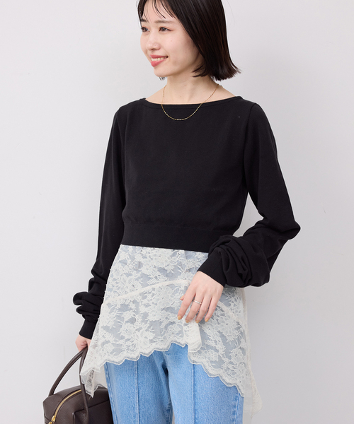 SLOBE IENA（スローブイエナ）の「レースペプラムキャミソール（キャミソール・レディース・グリーン/アイボリー・FREE）」の13枚目の写真