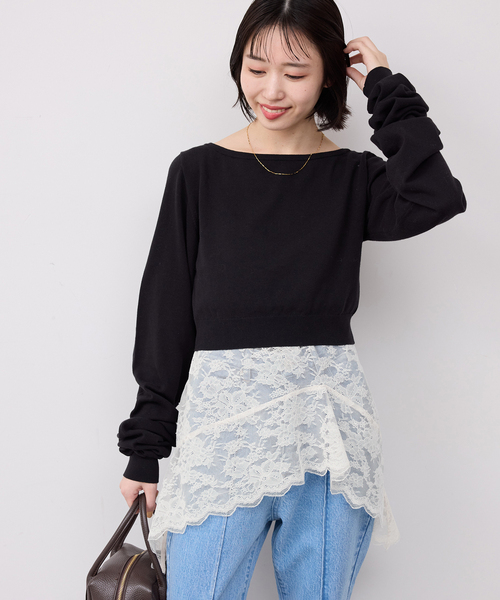 SLOBE IENA（スローブイエナ）の「レースペプラムキャミソール（キャミソール・レディース・グリーン/アイボリー・FREE）」の14枚目の写真