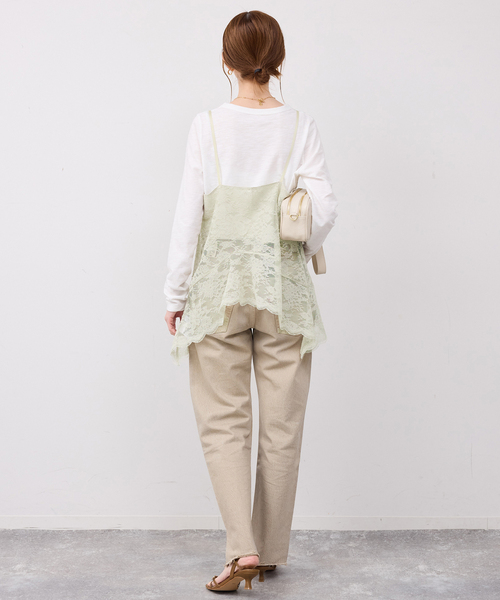 SLOBE IENA（スローブイエナ）の「レースペプラムキャミソール（キャミソール・レディース・グリーン/アイボリー・FREE）」の20枚目の写真