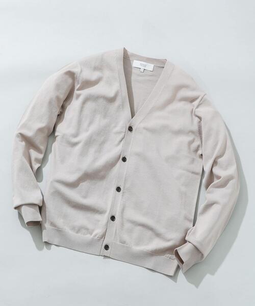URBAN RESEARCH ROSSO MEN（アーバンリサーチロッソメン）の「『WEB限定』シルク混ベーシックカーディガン（カーディガン/ボレロ・メンズ・グレー系その他/ブラウン/ブルー系その他・LARGE/MEDIUM）」の2枚目の写真