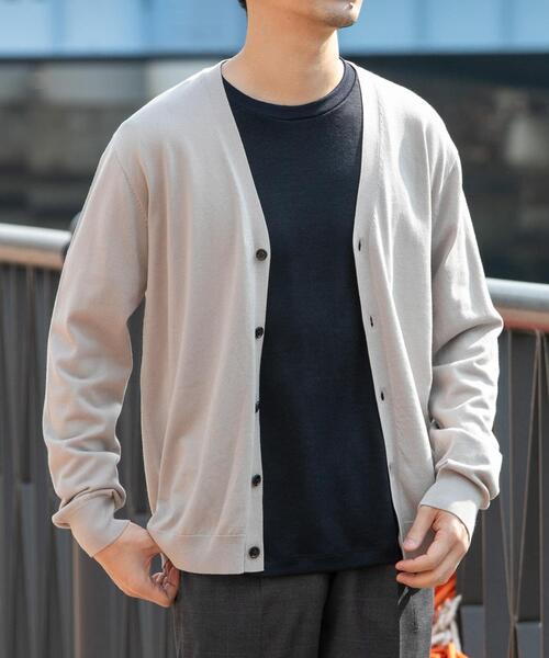 URBAN RESEARCH ROSSO MEN（アーバンリサーチロッソメン）の「『WEB限定』シルク混ベーシックカーディガン（カーディガン/ボレロ・メンズ・グレー系その他/ブラウン/ブルー系その他・LARGE/MEDIUM）」の12枚目の写真