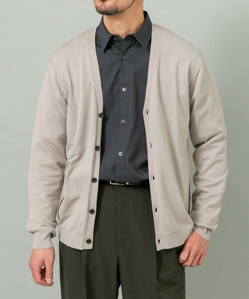 URBAN RESEARCH ROSSO MEN（アーバンリサーチロッソメン）の「『WEB限定』シルク混ベーシックカーディガン（カーディガン/ボレロ・メンズ・グレー系その他/ブラウン/ブルー系その他・LARGE/MEDIUM）」の15枚目の写真