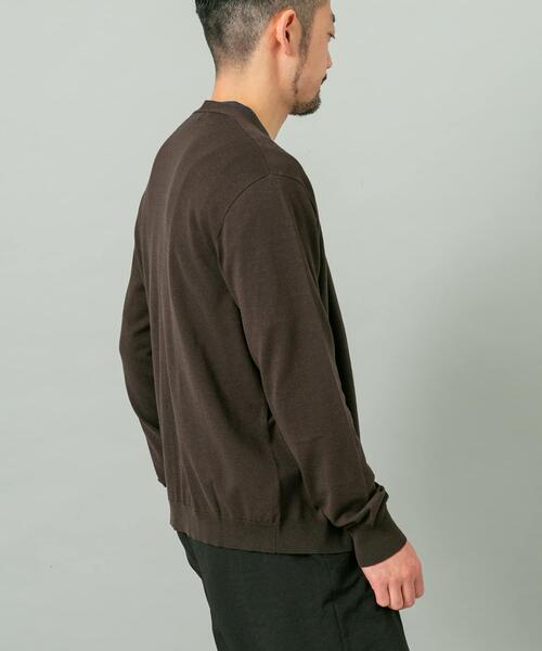 URBAN RESEARCH ROSSO MEN（アーバンリサーチロッソメン）の「『WEB限定』シルク混ベーシックカーディガン（カーディガン/ボレロ・メンズ・グレー系その他/ブラウン/ブルー系その他・LARGE/MEDIUM）」の5枚目の写真