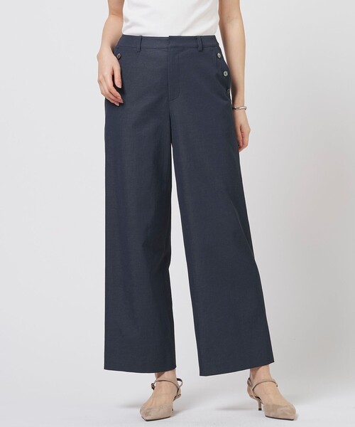 J.PRESS（ジェイプレス）の「麻シェルドライ ワイド ストレート パンツ（その他パンツ・レディース・ネイビー系/ダークブラウン系/黄土色系・T13/T15/T17）」の3枚目の写真