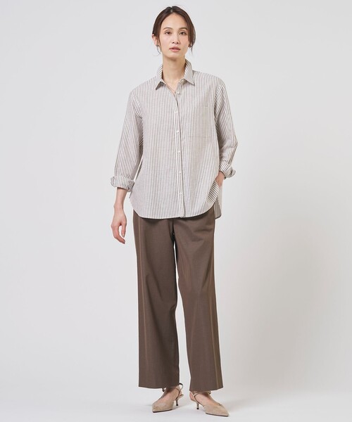 J.PRESS（ジェイプレス）の「麻シェルドライ ワイド ストレート パンツ（その他パンツ・レディース・ネイビー系/ダークブラウン系/黄土色系・T13/T15/T17）」の20枚目の写真