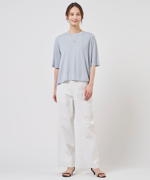 J.PRESS(ジェイプレス)の「麻シェルドライ ワイド ストレート パンツ(その他パンツ・レディース・ネイビー系/ダークブラウン系/黄土色系/アイボリー系・T13/T15/T17)」の11枚目の写真