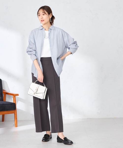 GALLORIA（ギャローリア）の「ストライプシャツ（シャツ/ブラウス・レディース・ライトブルー/ネイビー・L/LL/M/S）」の7枚目の写真