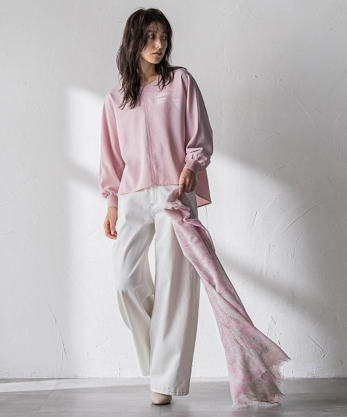 MAYSON GREY（メイソングレイ）の「デニムワイドパンツ≪洗濯機で洗える≫（デニムパンツ・レディース・ブルー/ホワイト・M/S）」の6枚目の写真