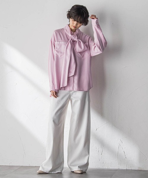 MAYSON GREY（メイソングレイ）の「デニムワイドパンツ≪洗濯機で洗える≫（デニムパンツ・レディース・ブルー/ホワイト・M/S）」の13枚目の写真