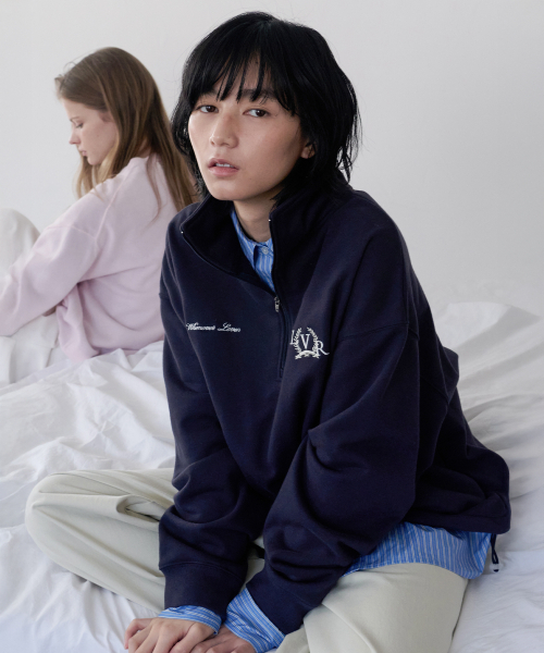 LEVAR(レバー)の「British Half-Zip Sweatshirt - Blueberry Navy(スウェット・レディース・その他・FREE)」の1枚目の写真