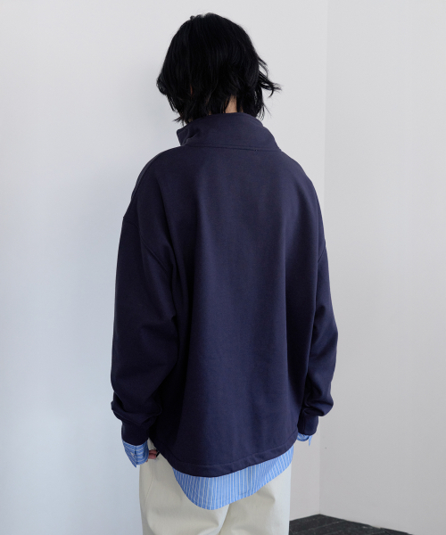 LEVAR(レバー)の「British Half-Zip Sweatshirt - Blueberry Navy(スウェット・レディース・その他・FREE)」の3枚目の写真
