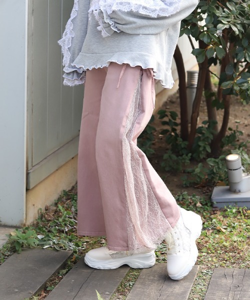 axes femme(アクシーズファム)の「サイドレース×リボンパンツ(その他パンツ・レディース・グレー/ピンク/ケミカルウォッシュ・FREE)」の3枚目の写真