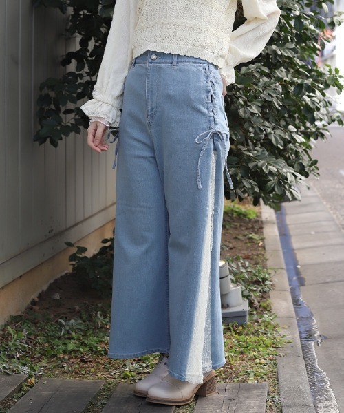 axes femme(アクシーズファム)の「サイドレース×リボンパンツ(その他パンツ・レディース・グレー/ピンク/ケミカルウォッシュ・FREE)」の21枚目の写真