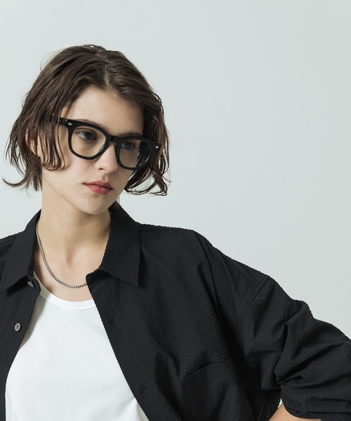 SLICK（スリック）の「【SLICK/スリック】Seersucker Gingham Check Drawstring Shirt/シアサッカー ギンガムチェック ドロストシャツ/レギュラーカラーシャツ（シャツ/ブラウス・メンズ・ブラック/ライトグレー/スミクロ・1/2/3）」の9枚目の写真