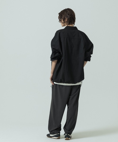 SLICK（スリック）の「【SLICK/スリック】Seersucker Gingham Check Drawstring Shirt/シアサッカー ギンガムチェック ドロストシャツ/レギュラーカラーシャツ（シャツ/ブラウス・メンズ・ブラック/ライトグレー/スミクロ・1/2/3）」の12枚目の写真