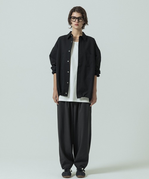 SLICK（スリック）の「【SLICK/スリック】Seersucker Gingham Check Drawstring Shirt/シアサッカー ギンガムチェック ドロストシャツ/レギュラーカラーシャツ（シャツ/ブラウス・メンズ・ブラック/ライトグレー/スミクロ・1/2/3）」の13枚目の写真