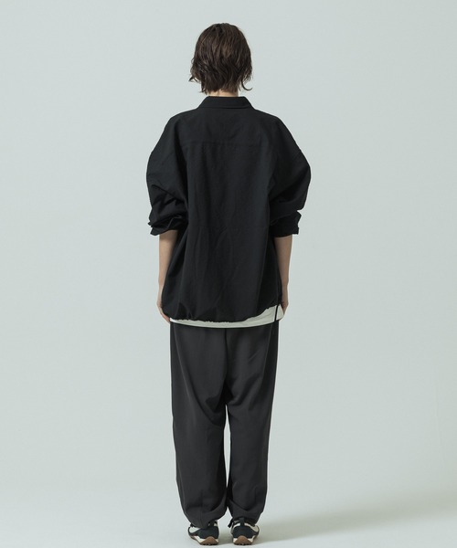 SLICK（スリック）の「【SLICK/スリック】Seersucker Gingham Check Drawstring Shirt/シアサッカー ギンガムチェック ドロストシャツ/レギュラーカラーシャツ（シャツ/ブラウス・メンズ・ブラック/ライトグレー/スミクロ・1/2/3）」の14枚目の写真