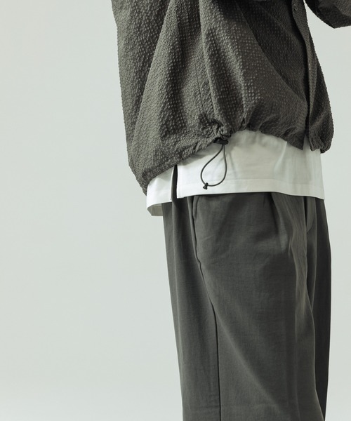 SLICK（スリック）の「【SLICK/スリック】Seersucker Gingham Check Drawstring Shirt/シアサッカー ギンガムチェック ドロストシャツ/レギュラーカラーシャツ（シャツ/ブラウス・メンズ・ブラック/ライトグレー/スミクロ・1/2/3）」の19枚目の写真