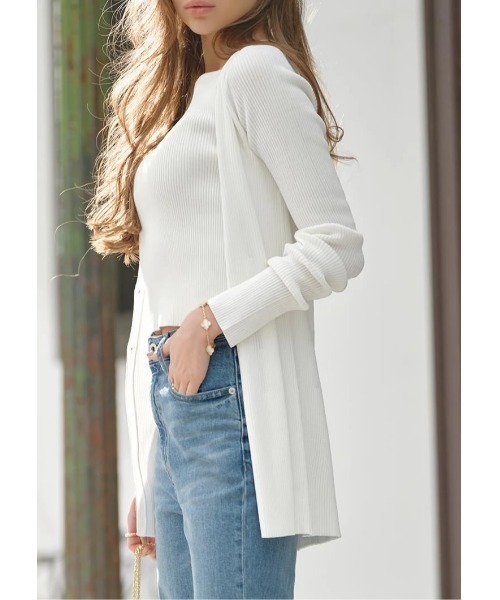 LUDICRUM(ルーディクルム)の「UV Cut summer rib knit cardigan(カーディガン/ボレロ・レディース・オフホワイト/ライトブルー/ブラック・FREE)」の5枚目の写真