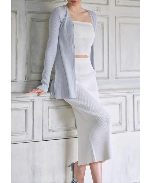 LUDICRUM(ルーディクルム)の「UV Cut summer rib knit cardigan(カーディガン/ボレロ・レディース・オフホワイト/ライトブルー/ブラック・FREE)」の8枚目の写真
