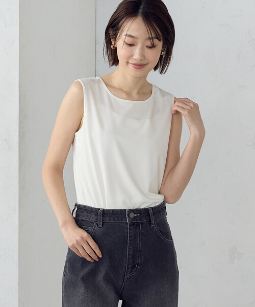 COMME CA ISM(コムサイズム)の「ベーシック タンクトップ(タンクトップ・レディース・ブラック/ホワイト・LARGE/MEDIUM)」の1枚目の写真