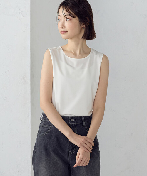COMME CA ISM(コムサイズム)の「ベーシック タンクトップ(タンクトップ・レディース・ブラック/ホワイト・LARGE/MEDIUM)」の5枚目の写真