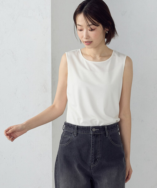 COMME CA ISM(コムサイズム)の「ベーシック タンクトップ(タンクトップ・レディース・ブラック/ホワイト・LARGE/MEDIUM)」の6枚目の写真