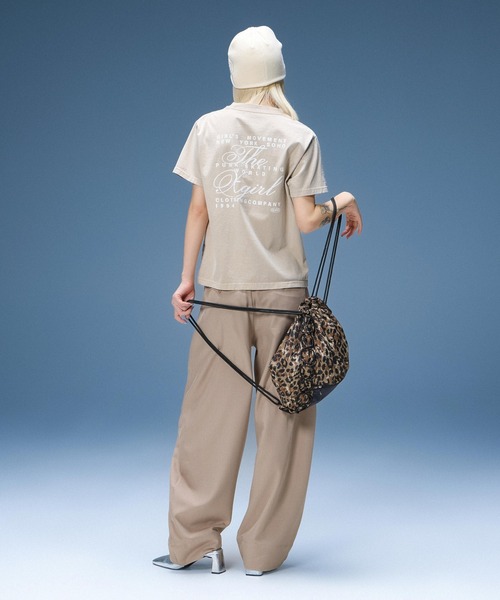 X-girl（エックスガール）の「FACE LABEL KNAPSACK（バックパック/リュック・レディース・ブラック/ベージュ/カモフラージュ・ONE SIZE）」の8枚目の写真