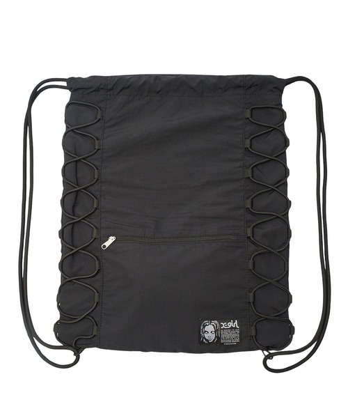 X-girl（エックスガール）の「FACE LABEL KNAPSACK（バックパック/リュック・レディース・ブラック/ベージュ/カモフラージュ・ONE SIZE）」の12枚目の写真