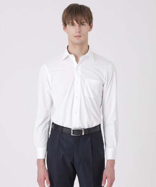 BLACK LABEL CRESTBRIDGE（ブラックレーベル・クレストブリッジ）の「【一部店舗限定】カネマサプレミアムソリッドジャージーセミワイドカラーシャツ（シャツ/ブラウス・メンズ・ブルー/ホワイト・XL/M/L/S）」の3枚目の写真