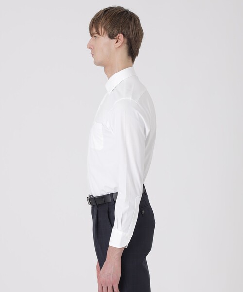 BLACK LABEL CRESTBRIDGE（ブラックレーベル・クレストブリッジ）の「【一部店舗限定】カネマサプレミアムソリッドジャージーセミワイドカラーシャツ（シャツ/ブラウス・メンズ・ブルー/ホワイト・XL/M/L/S）」の4枚目の写真