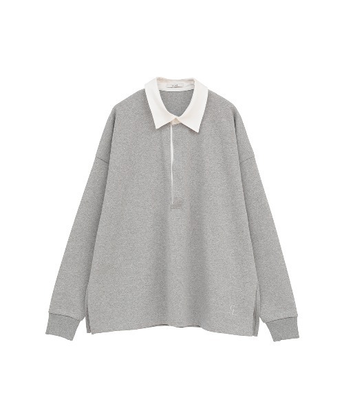 CLANE（クラネ）の「DEEP NECK WIDE RUGBY SHIRTS（Tシャツ/カットソー・レディース・ネイビー/グレー・1/2）」の16枚目の写真