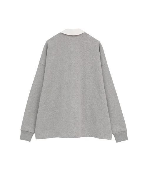 CLANE（クラネ）の「DEEP NECK WIDE RUGBY SHIRTS（Tシャツ/カットソー・レディース・ネイビー/グレー・1/2）」の17枚目の写真