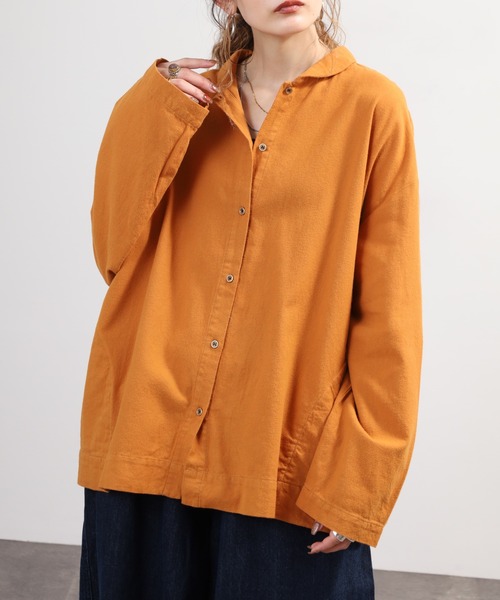 SO（エスオー）の「シャツブラウス 長袖（シャツ/ブラウス・レディース・オレンジ/グレー系その他/オフホワイト・F）」の12枚目の写真