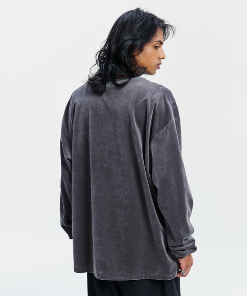 COOTIE PRODUCTIONS（クーティープロダクションズ）の「Velour L/S Tee（Tシャツ/カットソー・メンズ・グレー/ブラック・MEDIUM/LARGE/SMALL/X-LARGE）」の5枚目の写真