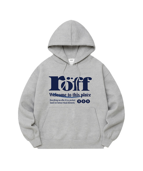 RANDOMOFF(ランダムオフ)の「ROEFF TYPE PLAY OVER FIT HOODIE (5color)(パーカー・レディース・ネイビー/チャコールグレー/ホワイト/ライトグレー/ブラック・LARGE/MEDIUM/X-LARGE/SMALL)」の3枚目の写真