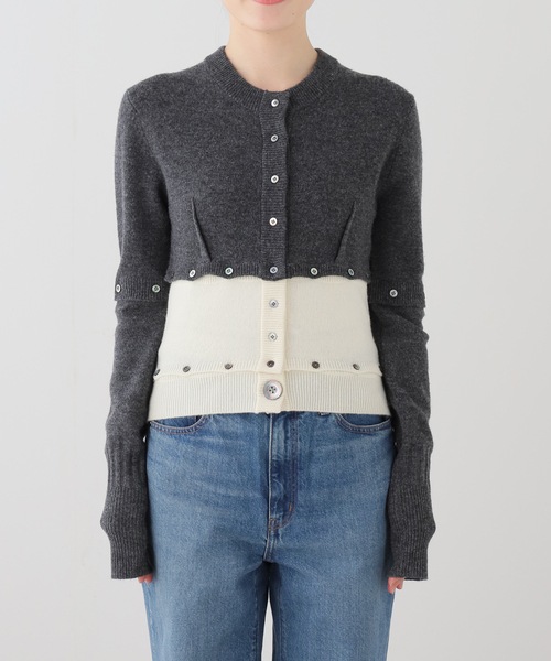 FRAMeWORK（フレームワーク）の「KAYLE WOOL DETACHABLE CARDIGAN（カーディガン/ボレロ・レディース・チャコールグレー・FREE）」の2枚目の写真