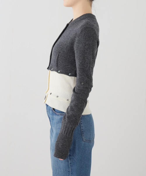 FRAMeWORK（フレームワーク）の「KAYLE WOOL DETACHABLE CARDIGAN（カーディガン/ボレロ・レディース・チャコールグレー・FREE）」の3枚目の写真