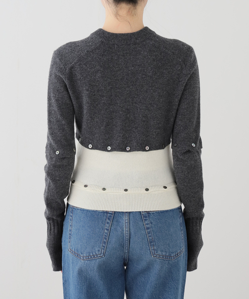 FRAMeWORK（フレームワーク）の「KAYLE WOOL DETACHABLE CARDIGAN（カーディガン/ボレロ・レディース・チャコールグレー・FREE）」の4枚目の写真