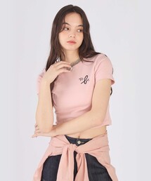 水通しのみ　美品　アニエスベー  ボックスロゴロンt ピンク agnes b.｜アニエスベーのTシャツ/カットソー（ピンク/桃色系）通販
