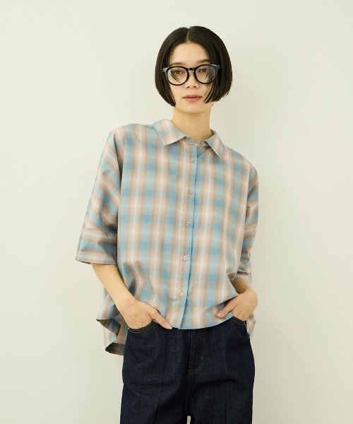 VICKY(ビッキー)の「ブロードチェックシャツ(シャツ/ブラウス・レディース・ブラック系その他/ブルー系その他・M)」の2枚目の写真